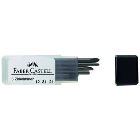 Mine per compasso Faber-Castell 2 mm H astuccio da 6 - 123121 - ArcoUfficio