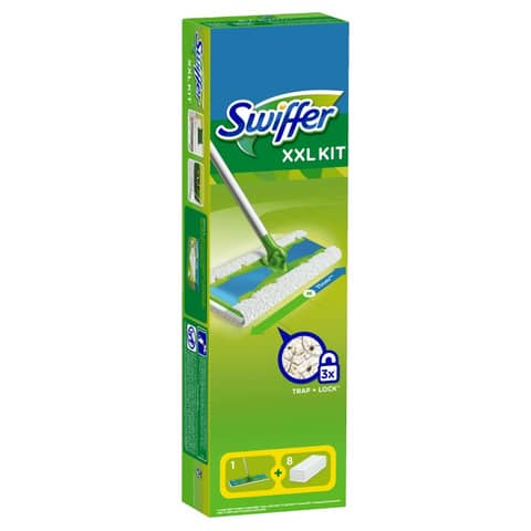 Starter Kit catturapolvere Swiffer MAXI XXL verde scopa + 8 panni - PG076