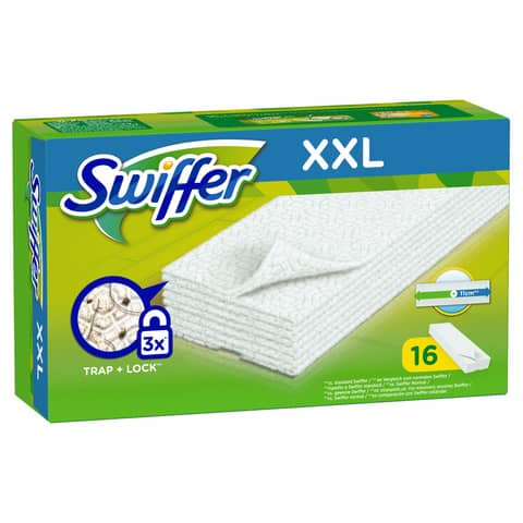 Kit di ricarica panni cattura polvere XXL Swiffer verde conf.da 16 panni -  PG015 - ArcoUfficio