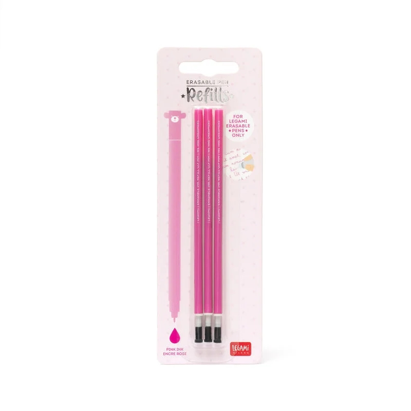 REFILL LEGAMI PER PENNA CANCELLABILE SET 3 PEZZI ROSA - ArcoUfficio