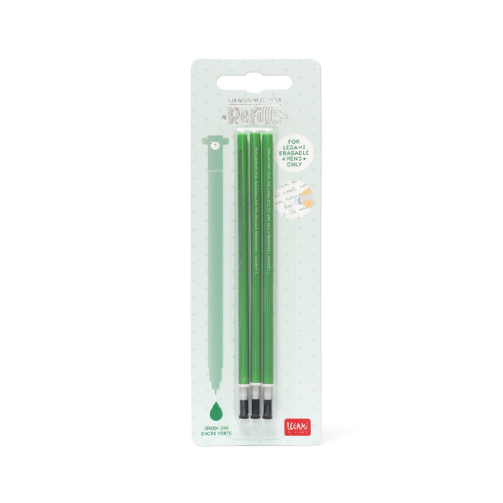 REFILL LEGAMI PER PENNA CANCELLABILE SET 3 PEZZI VERDE - ArcoUfficio