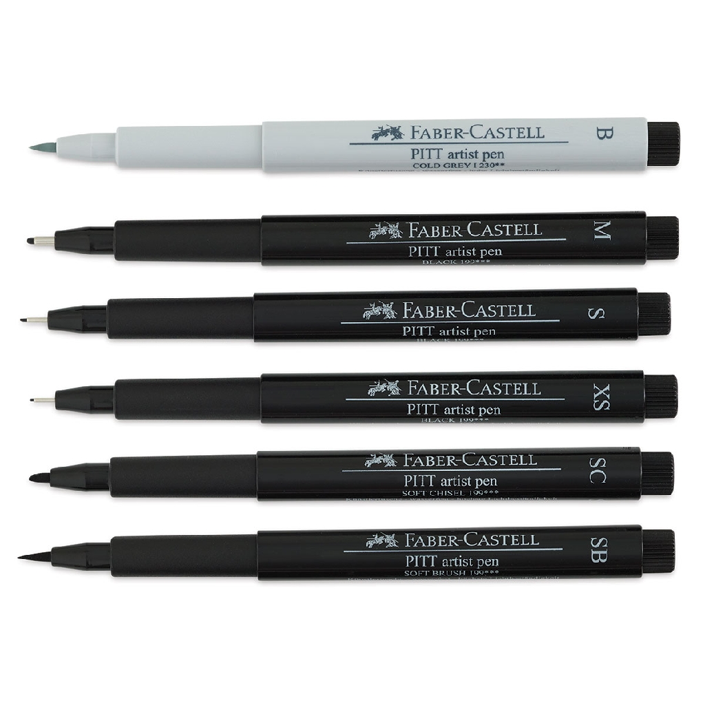 PENNARELLI FABER CASTELL PITT ARTIST MANGA PEN SET 6 PEZZI - ArcoUfficio